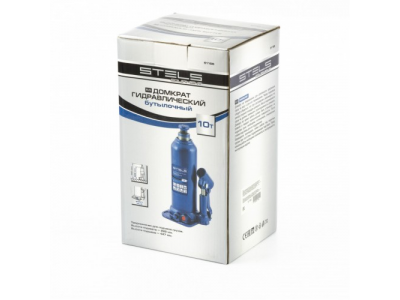 Домкрат гидравлический бутылочный, 10 т, h подъема 222-447 мм Stels