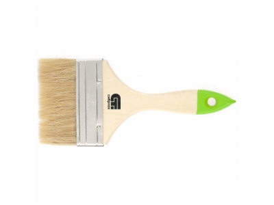 Кисть плоская 100 мм., натуральная щетина, деревянная ручка Сибртех