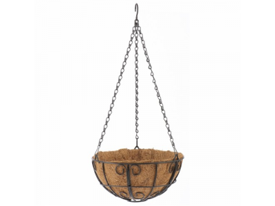 Подвесное кашпо с декором, 25 см, с кокосовой корзиной PALISAD