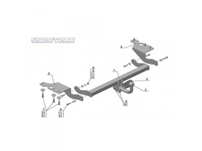 Фаркоп на Toyota Verso минивэн 2007-2009гг.