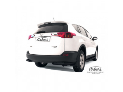 Защита заднего бампера "уголки" Arbori d57 черные TOYOTA RAV-4 2013-