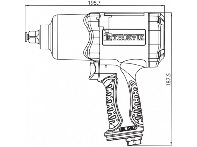 Гайковерт пневматический 1/2"DR 7500 об/мин, 680 Nm