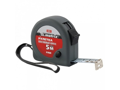 Рулетка Fine, 5 м х 19 мм, пластиковый корпус// MATRIX