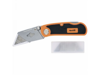 Нож, 18 мм, складной, пластиковая двухкомп рукоятка ,сменное трапециевидное лезвие,+5 лезв.//Sparta