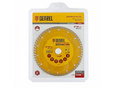 Диск алмазный отрезной Turbo, 180 х 22,2 мм., сухая резка DENZEL