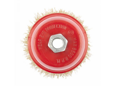 Щетка для УШМ, 100 мм, М14, "чашка", латунированная витая проволока// MATRIX