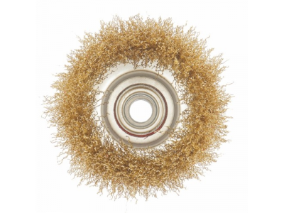 Щетка для УШМ, 65 мм, М14, "чашка", латунированная витая проволока// MATRIX