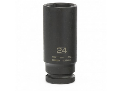 Головка ударная удлиненная шестигранная, 24 мм, 1/2, CrMo Stels