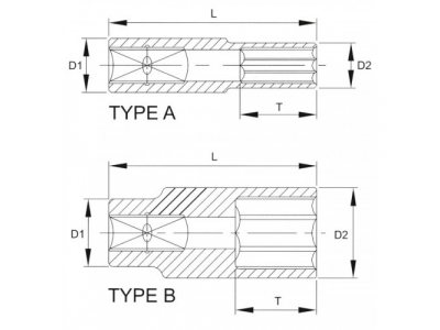 Головка торцевая глубокая 6гр. 3/8" 15мм