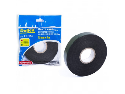 Лента клейкая двухсторонняя на вспененной основе 15мм х 5м
