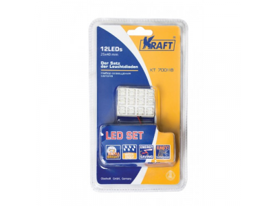 Набор освещения салона 12LEDs 25x40 mm синий